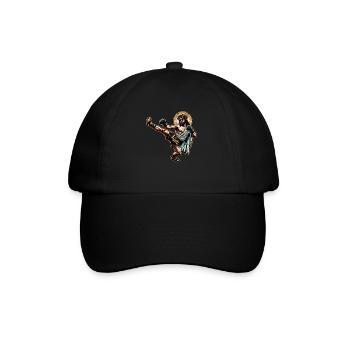 Lustiges Muay Thai Jesus Kickboxen Christliches Geschenk - Baseballkappe - Schwarz/Schwarz - Vorne