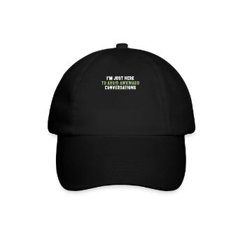 Je suis juste là pour éviter les conversations gênantes - Casquette classique - noir/noir - Devant