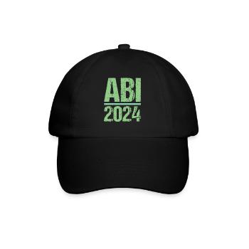 Abitur Junge Mädchen Abi Abitur 2024 - Baseballkappe - Schwarz/Schwarz - Vorne