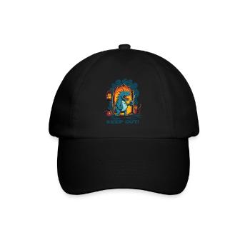 Lustiger Kerker-Drache: Zutritt verboten - Baseballkappe - Schwarz/Schwarz - Vorne