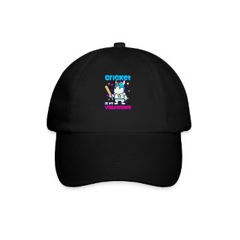 Cricket Player My Valentine Unicorn - Baseball Cap - black/black - Front