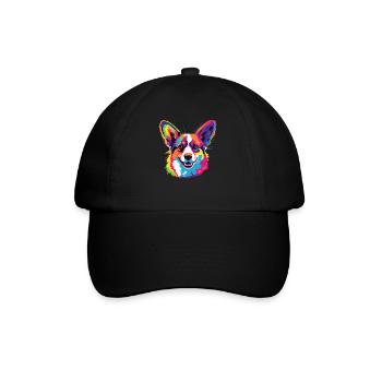 Aquarelle colorée Pembroke Welsh Corgi - Casquette classique - noir/noir - Devant