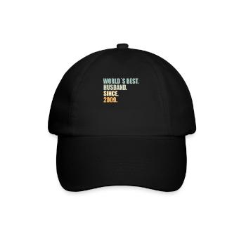 Best husband since 2009 15th wedding anniversary - Baseball Cap - black/black - Front