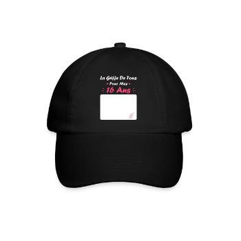 la griffe de tous pour mes 16 Ans - Casquette classique - noir/noir - Devant