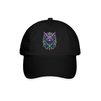 Bat Dream Catcher Mandala Design - Baseball Cap - black/black - Front