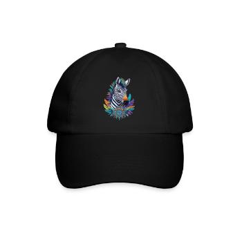 Conception de Mandala zèbre avec des symboles spirituels - Casquette classique - noir/noir - Devant