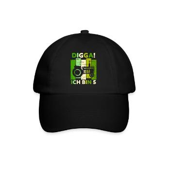 5th Birthday Boy Tractor Gift Farmer - Baseball Cap - black/black - Front