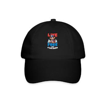 Fisherman Live Free And Fish Hard - Baseball Cap - black/black - Front
