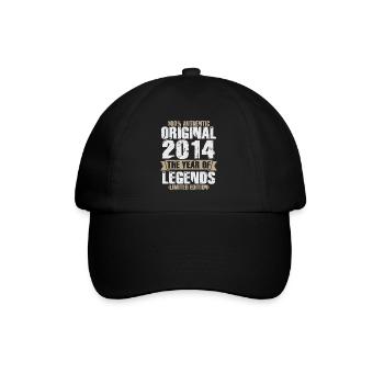 Legende 2014 Original Jahrgang Geburtstagsgeschenk - Baseballkappe - Schwarz/Schwarz - Vorne