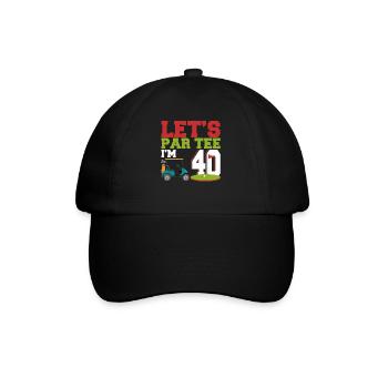 Geschenk für Minigolfspieler - Baseballkappe - Schwarz/Schwarz - Vorne