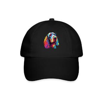 Wasserfarben Farbenfroher Petit Basset Griffon - Baseballkappe - Schwarz/Schwarz - Vorne