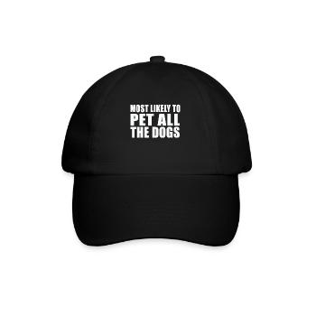Le Plus Susceptible De Caresser Tous Les Chiens Mignon Drôle - Casquette classique - noir/noir - Devant