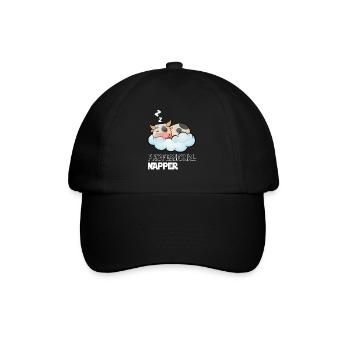 Professinonal Napper Cow Sleeping Late Riser - Baseball Cap - black/black - Front