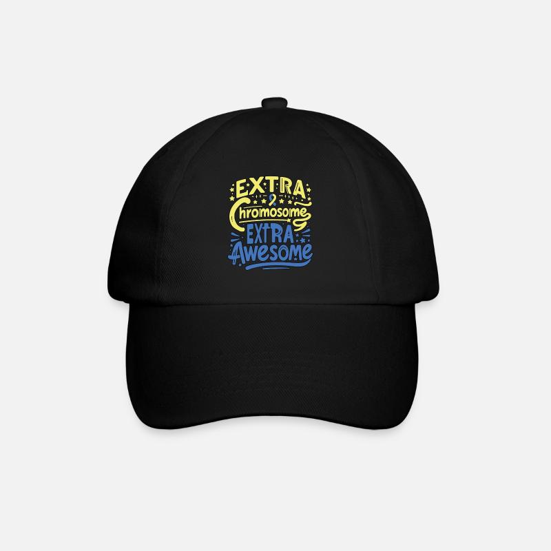 Extra Chromosome - Down Syndrom Tag - Baseballkappe - Schwarz/Schwarz