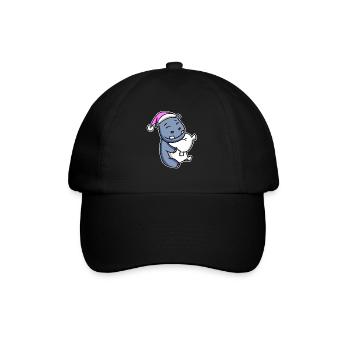 Hippopotame Fatigué Endormi Fille Endormie - Casquette classique - noir/noir - Devant