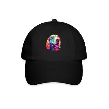 Wasserfarben Farbenfroher Clumber Spaniel - Baseballkappe - Schwarz/Schwarz - Vorne