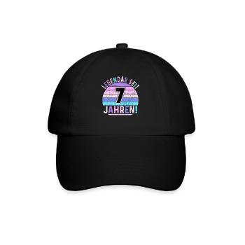 7 Years Gift 7th Birthday Boy Girl - Baseball Cap - black/black - Front