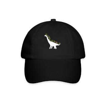 Brachiosaurus Dinosaurier Geschenk - Baseballkappe - Schwarz/Schwarz - Vorne
