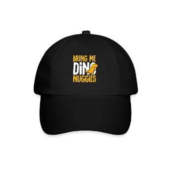 Dino Nuggets Dinosaurier Chicken Nuggets - Baseballkappe - Schwarz/Schwarz - Vorne