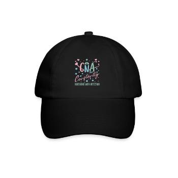 CNA Nursing Quotes Funny Nurse Lovers Cute CNA - Baseball Cap - black/black - Front