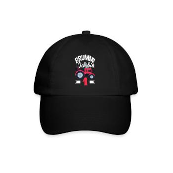 1. Geburtstag Traktor 1 Jahr Geburtstagsshirt - Baseballkappe - Schwarz/Schwarz - Vorne