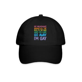 Drapeau lesbien gay pride arc-en-ciel LGBT Mon milkshake - Casquette classique - noir/noir - Devant
