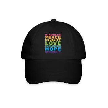 Bienveillance Paix Égalité Arc-en-ciel Gay Pride LGBT - Casquette classique - noir/noir - Devant