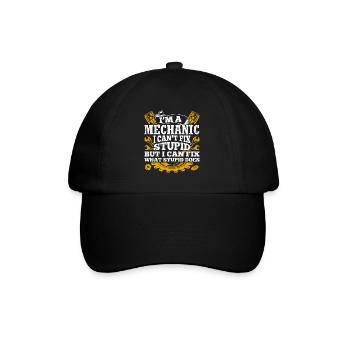 I'm a mechanic, I can't do stupid tuning-A - Baseball Cap - black/black - Front