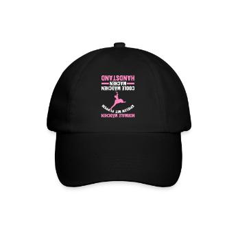 Handstand Turnerin Turnerinnen Geschenk - Baseballkappe - Schwarz/Schwarz - Vorne
