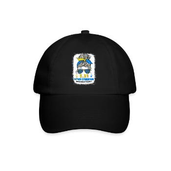 Rock Your Socks Down-Syndrom Bewusstseinstag Messy - Baseballkappe - Schwarz/Schwarz - Vorne