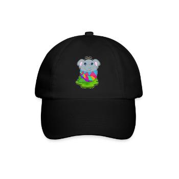 Elefant Ostern Osterei - Baseballkappe - Schwarz/Schwarz - Vorne