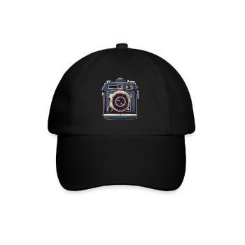 Vintage Photo Camera Aesthetic Retro Camera - Baseball Cap - black/black - Front