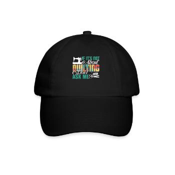 Quilting Ask Me About Quilting - Baseball Cap - black/black - Front