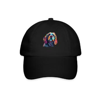 Watercolor Colorful Lion - Baseball Cap - black/black - Front