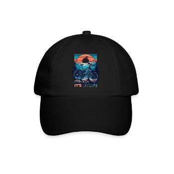 Mountain Bike Sunset Adventure Design - Baseball Cap - black/black - Front