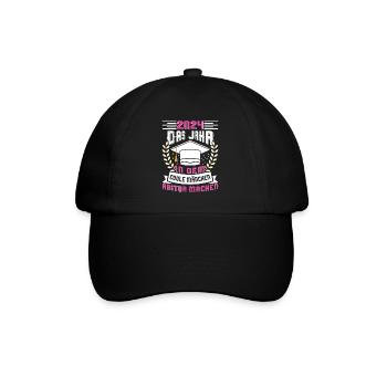 2024 Das Jahr in dem Coole Mädchen Abitur Machen - Baseballkappe - Schwarz/Schwarz - Vorne