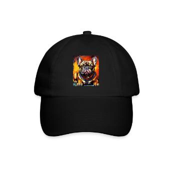French Bulldog Dog Portrait - Baseball Cap - black/black - Front