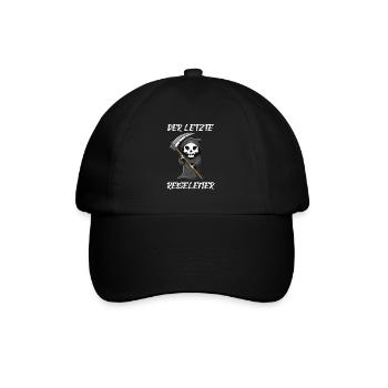 Der letzte Reiseleiter Sensenmann - Baseballkappe - Schwarz/Schwarz - Vorne