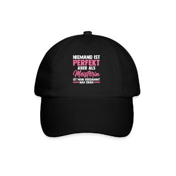 Meisterin Handwerk Meisterprüfung Geschenk - Baseballkappe - Schwarz/Schwarz - Vorne