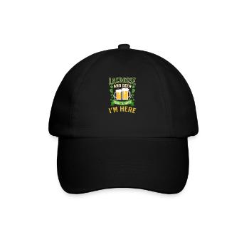 Lacrosse St. Patricks Day Lacrosse und Bere hier - Baseballkappe - Schwarz/Schwarz - Vorne