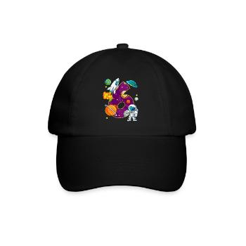 6 Birthday Space Space Astronaut 6 Years - Baseball Cap - black/black - Front