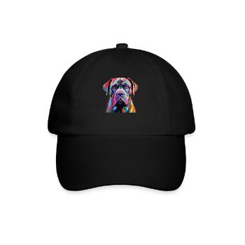 Aquarelle colorée Boerboel - Casquette classique - noir/noir - Devant