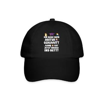Abi Habe mein Abitur Geschafft Faultier Lustiges - Baseballkappe - Schwarz/Schwarz - Vorne