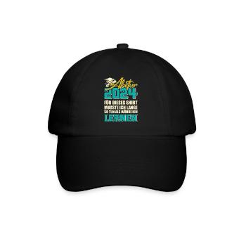 Abitur 2024 Für Dieses Shirt Musste ich Lustiges - Baseballkappe - Schwarz/Schwarz - Vorne