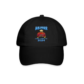 Abitur 2024 LEVEL COMPLETE Abiturienten Abschluss - Baseballkappe - Schwarz/Schwarz - Vorne