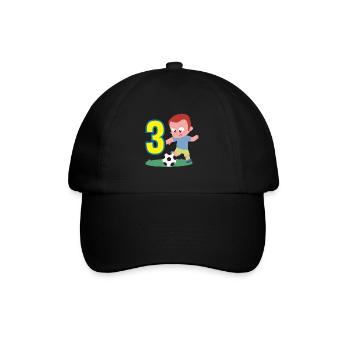 3rd Birthday 3 Years Soccer Soccer Player - Baseball Cap - black/black - Front