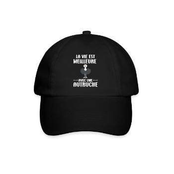 Humour autruche - Casquette classique - noir/noir - Devant