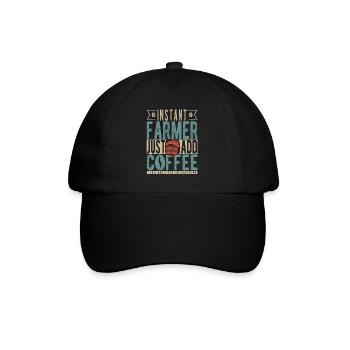 Instant Farmer Fügen Sie einfach Kaffee hinzu - Baseballkappe - Schwarz/Schwarz - Vorne