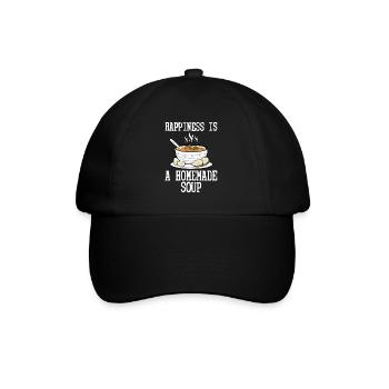 Happiness Is A Homemade Soup Meal Food Bowl - Baseball Cap - black/black - Front