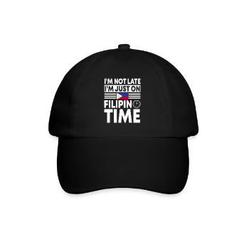 Filipino Time - Baseballkappe - Schwarz/Schwarz - Vorne